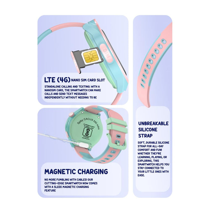 Spiky Cacus 4g Video & Voice Calling Smartwatch with GPS-Novelty Toys-Spiky-Toycra