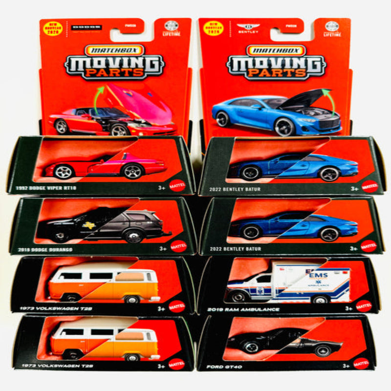 Matchbox 2026 Moving Parts Set of 8 +Silver Series Batman Collection Pack of 10 Cars