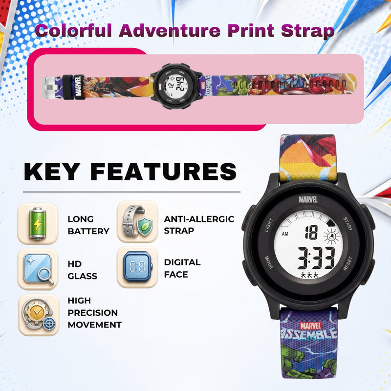 Spiky MV10 Round Kids Digital Watch For Boys & Girls