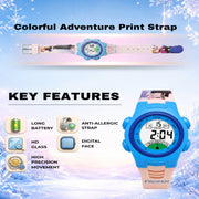Spiky MV07 Round Dial Sports Watch with 7 Multicolor Luminous Display