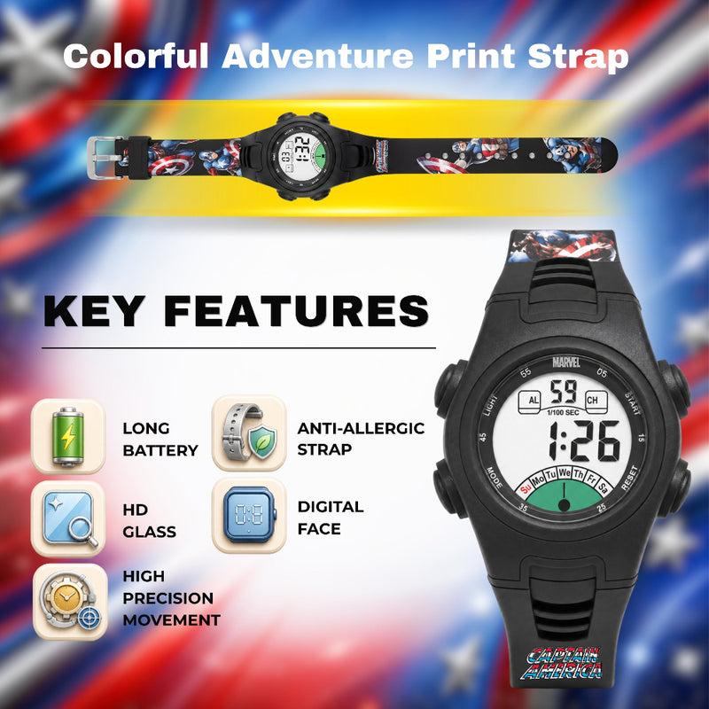 Spiky MV07 Round Dial Sports Watch with 7 Multicolor Luminous Display