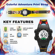 Spiky MV07 Round Dial Sports Watch with 7 Multicolor Luminous Display