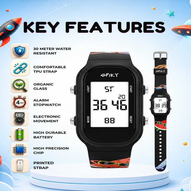 Spiky SPKEVA53 Rectangle Kids Digital Watch