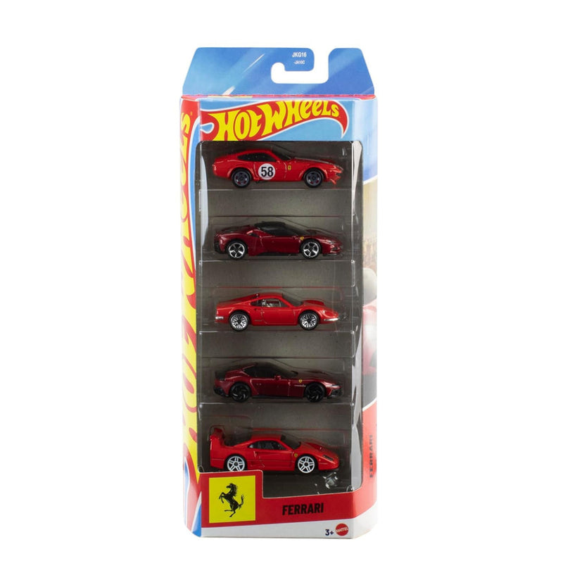 Hot Wheels 2026 Ferrari Pack of 5 + Motor Show Pack of 5