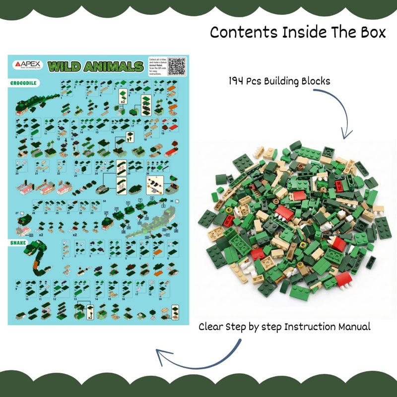 Apex 3-in-1 Wild Animal Building Blocks Kit