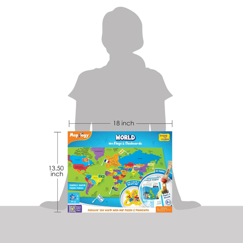Imagimake Mapology World With  Flags & Flashcards  With 1 Monument Set