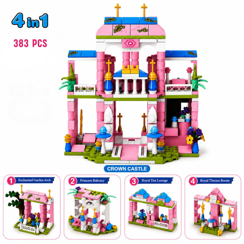 Apex 4-in-1 Crown Castle Building Blocks Set (383 pcs)