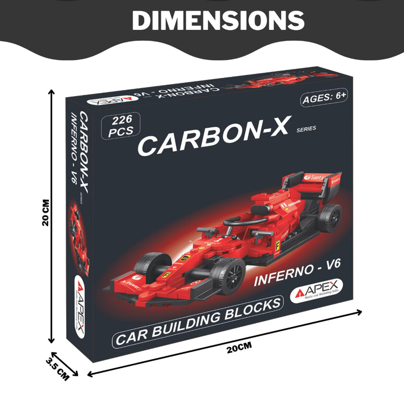 Apex Carbon-X F1 Car Building Blocks Set (226 pcs)