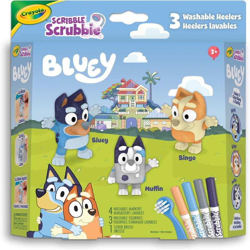 Crayola 3ct Scribble Scrubbie Bluey