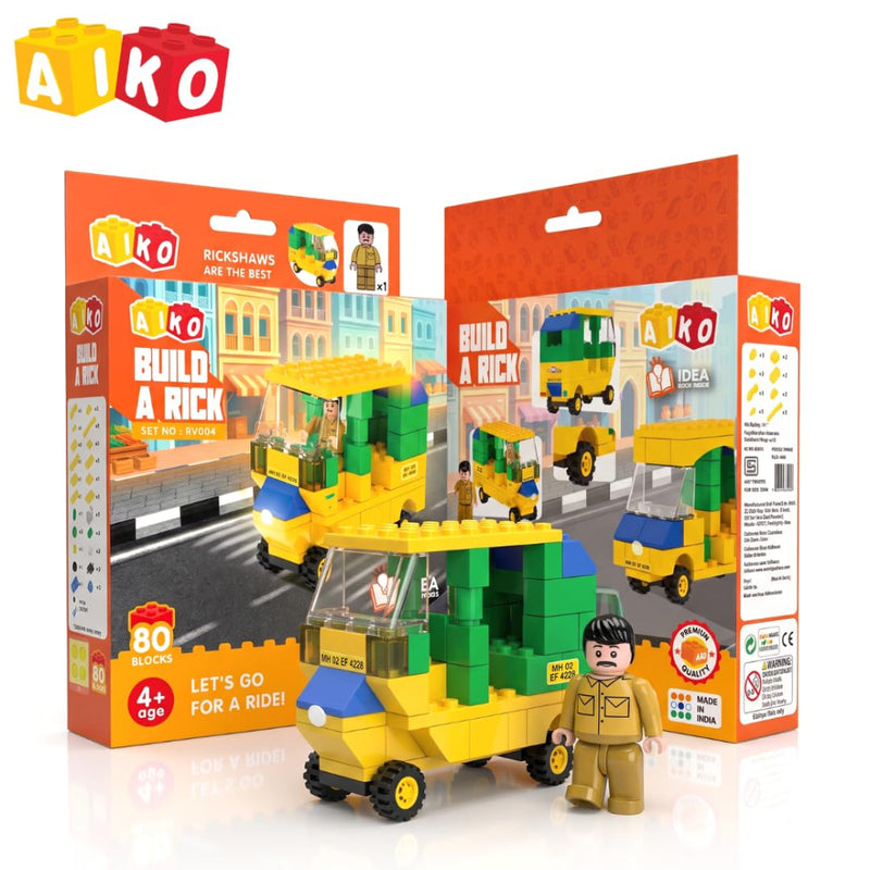 Aiko Build-a-Rick DIY Auto Rickshaw Building Block Bricks Toy