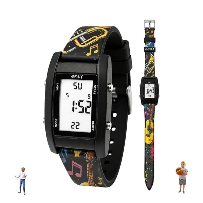 Spiky Adventure Printed Strap Digital Kids Watch With Luminous Display