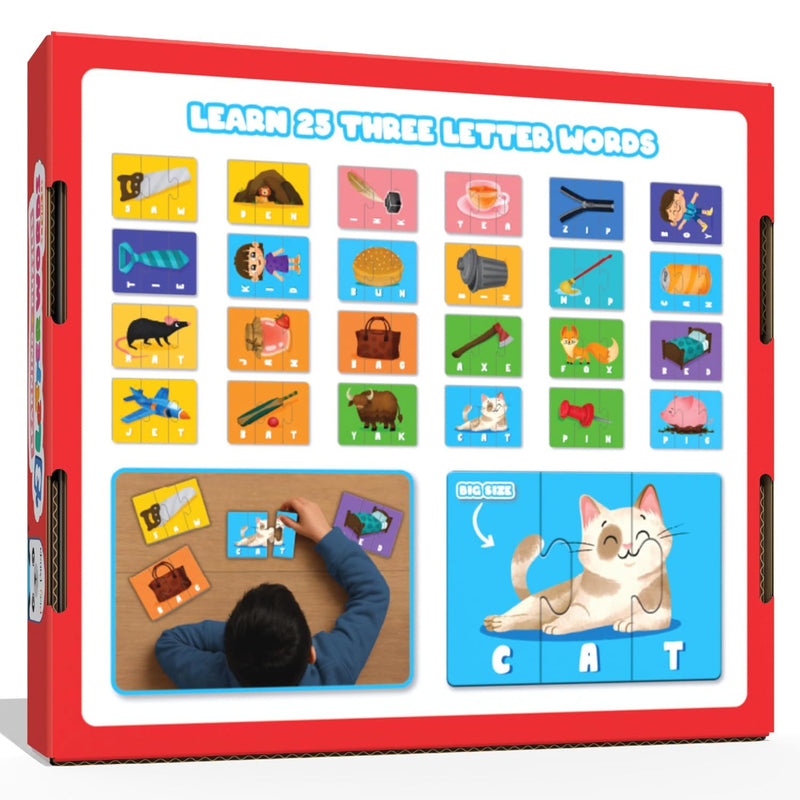 Play Panda 3 Letter Words Puzzle Set with 75 Pieces for Kids