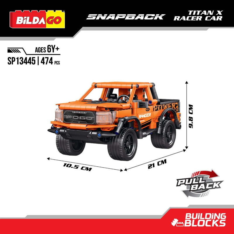 Bildago-Snapback Titan X Pull Back Racer Car (474 pcs)
