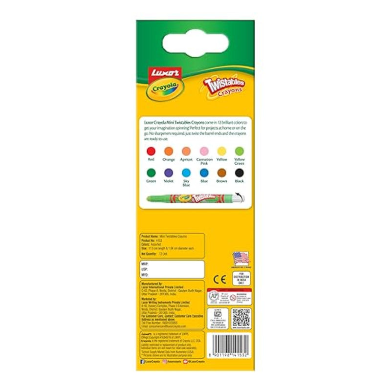 Luxor Crayola Twistable Mini Crayons 12 Shades