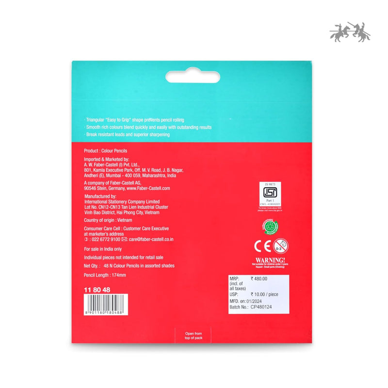 Faber-Castell Triangular Colour Pencil Set – Pack of 48