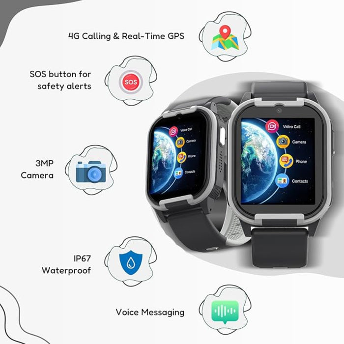 Spiky Gnome 4G Video Calling Smartwatch for Kids with Multi UI-Novelty Toys-Spiky-Toycra