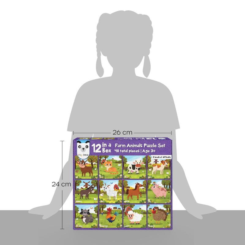 Play Panda Farm Animals Puzzle Set