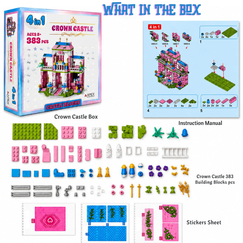 Apex 4-in-1 Crown Castle Building Blocks Set (383 pcs)