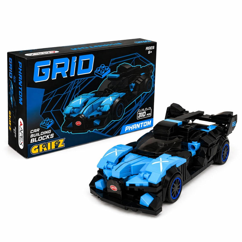 Apex Gripz Grid Car Building Blocks Set-Phantom (310pcs)