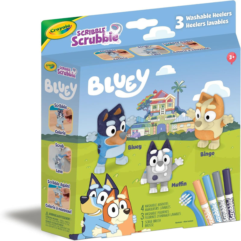 Crayola 3ct Scribble Scrubbie Bluey