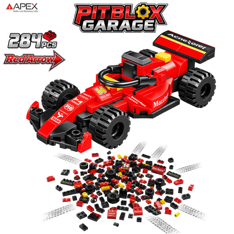 Apex Pit Blox Garage Red Arrow Building Blocks Set (284 pcs)