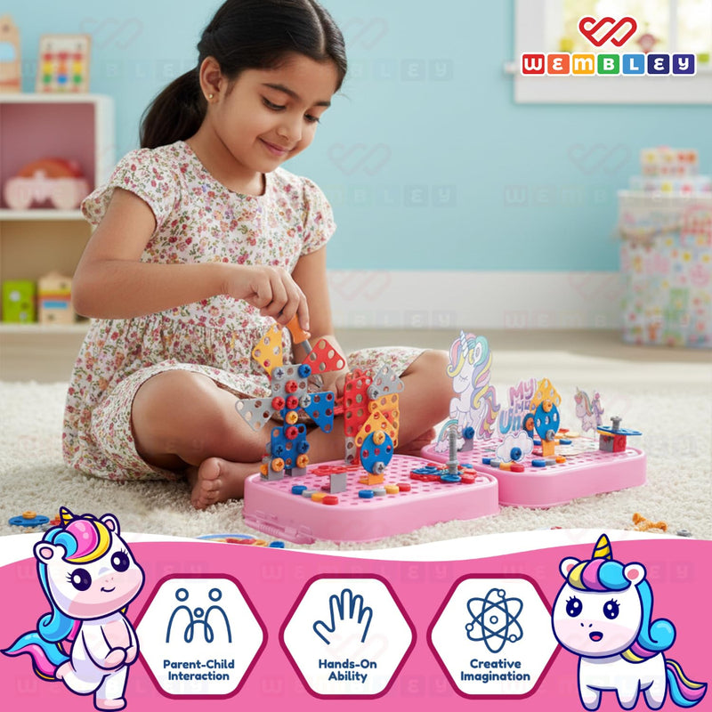 Wembley Unicorn 3D Screw Puzzle Toy Set