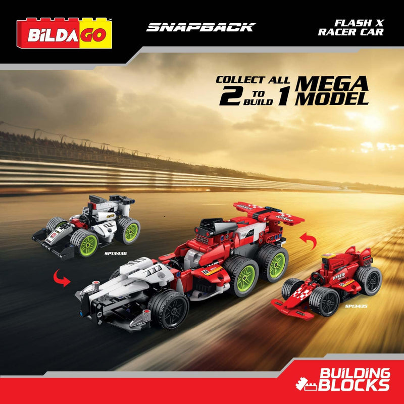 Bildago Snapback 2 in 1 FlashX Pull Back Racer Car (198 pcs)