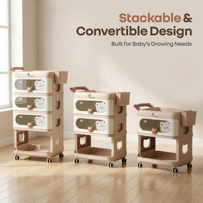 R for Rabbit Kiddo Korner Bear Baby Organiser with Drawers & Wheels
