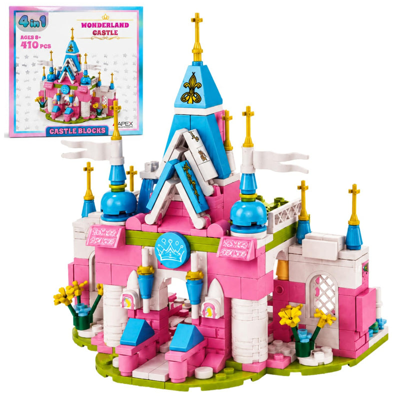 Apex 4-in-1 Wonderland Princess Castle Building Blocks Set (410 pcs)