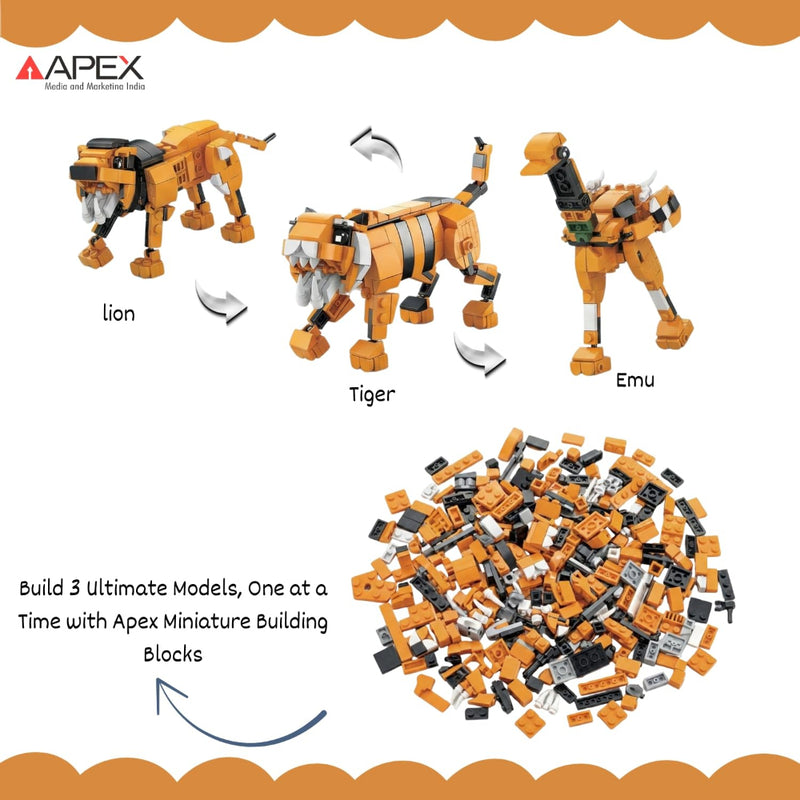 Apex 3-in-1 Wild Animal Building Blocks Kit