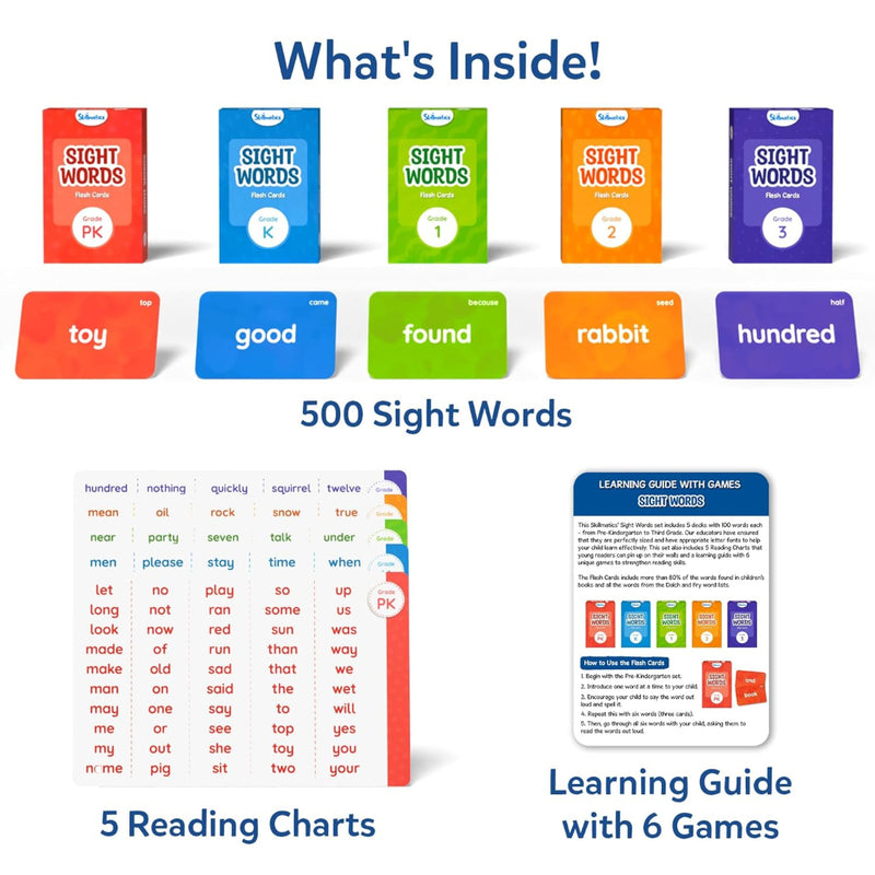 Skillmatics Flash Cards – 500 Sight Words for Preschool