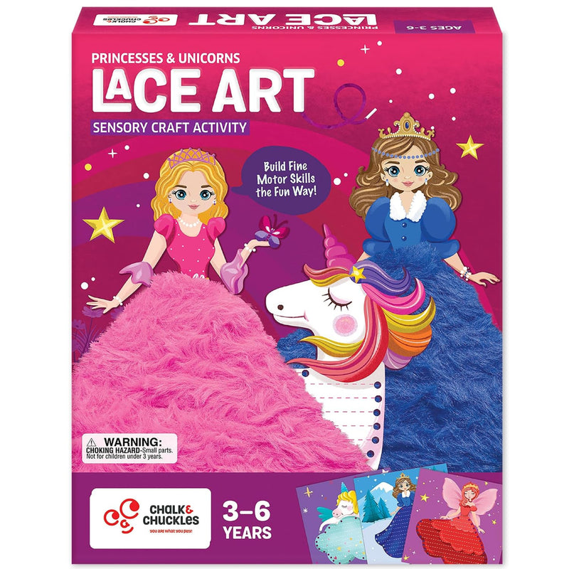 Chalk And Chuckles Lace Art Princess and Unicorns