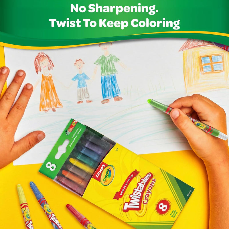 Luxor Crayola Twistable Long Crayons 8 Shades