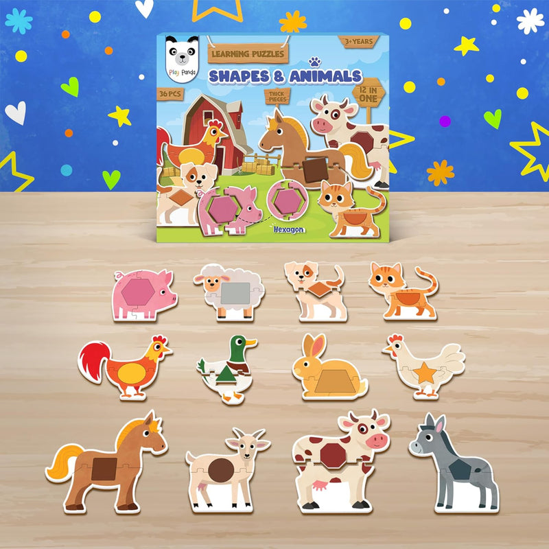 Play Panda Learning Puzzles for Kids Shapes & Animals