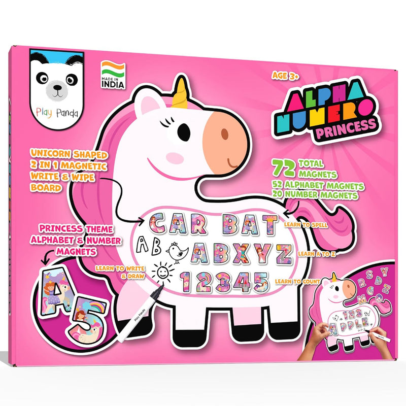 Play Panda Rocket Magnetic Board with 72 Alphabet & Number Magnets