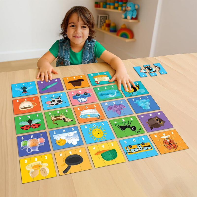 Play Panda 3 Letter Words Puzzle Set with 75 Pieces for Kids