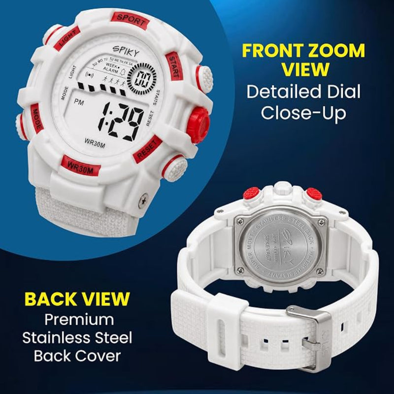 Spiky SPKEVA67 Round Dial Sports Watch With Luminous Display Alarm Day & Date Calendar