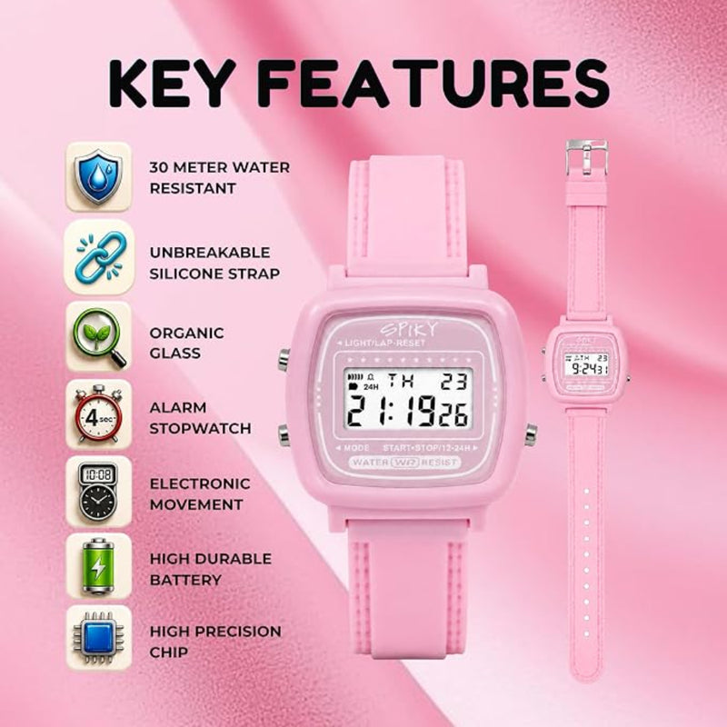 Spiky SPKEVA62 Square Digital Watch