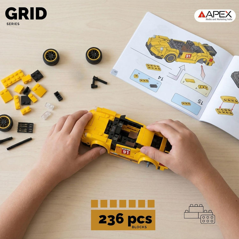 Apex Gripz Grid Car Building Blocks Set (236 pcs)