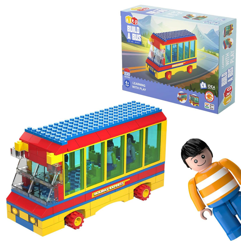 Aiko Build-a-Bus Building Block Toy -230 Pcs