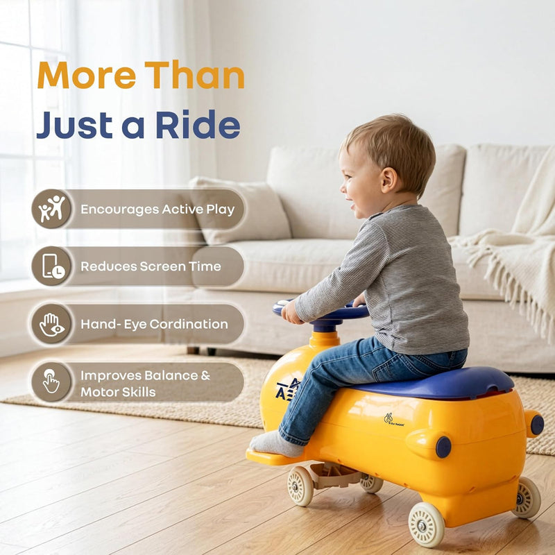 R for Rabbit Iya Iya Aero Ace Swing Car for Kids - Orange Blue