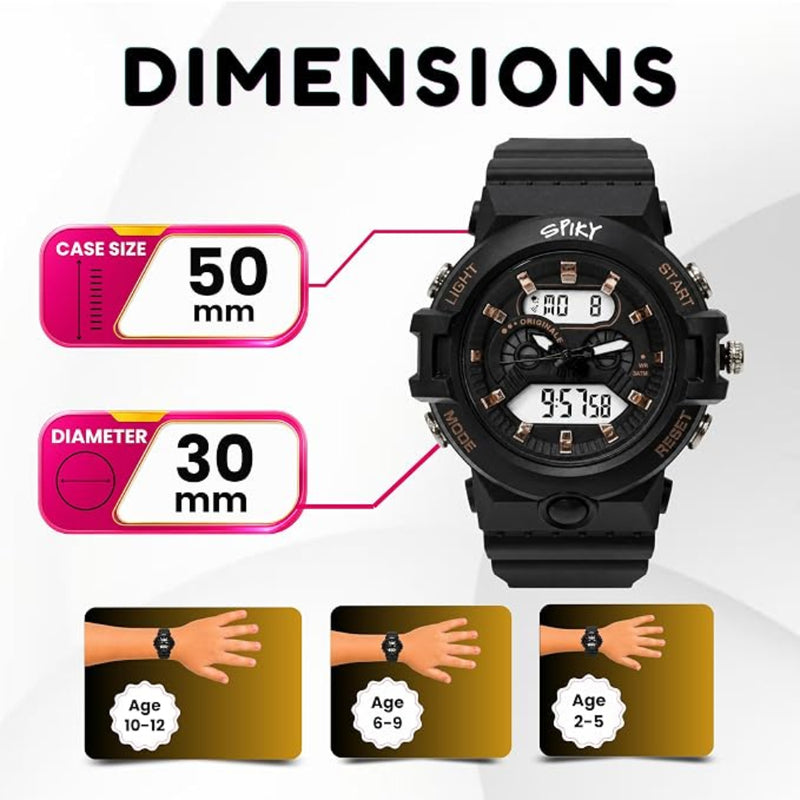 Spiky SPKEVA71 Round Analog Digital Sports Watch
