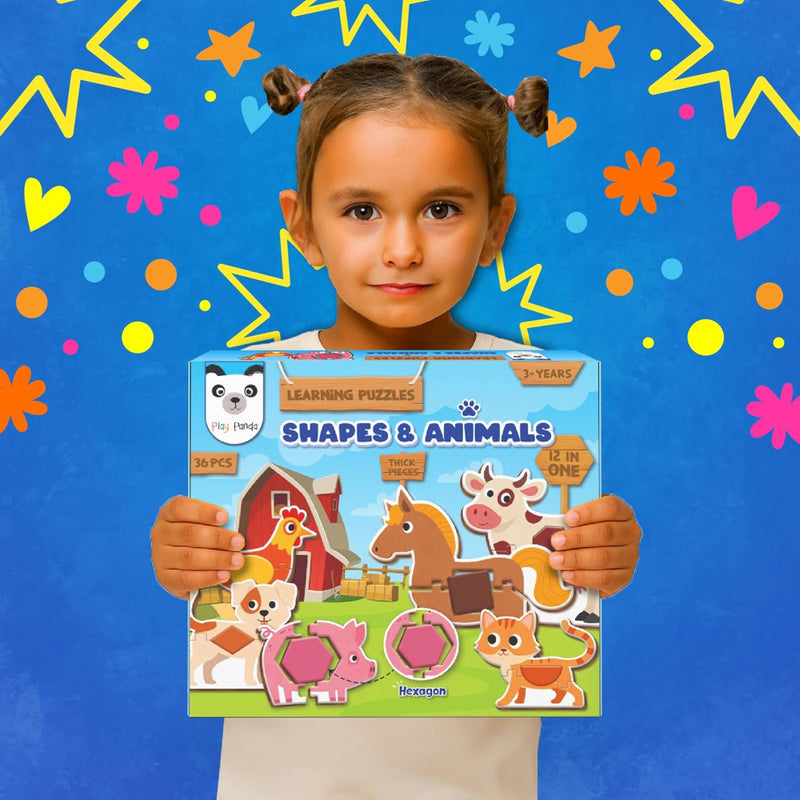 Play Panda Learning Puzzles for Kids Shapes & Animals