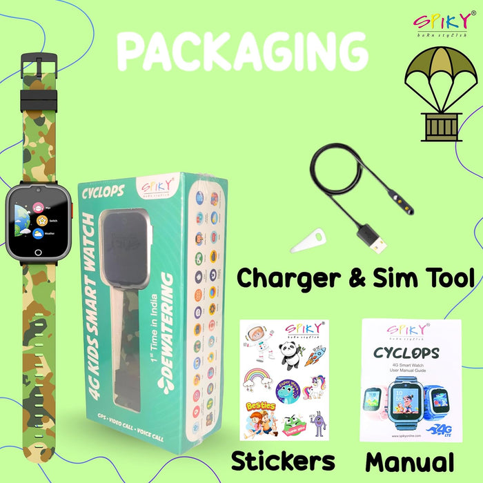 Spiky Cyclops 4g Voice Calling Kids Smartwatch-Novelty Toys-Spiky-Toycra