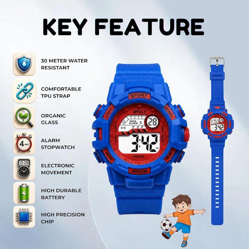 Spiky SPKEVA67 Round Dial Sports Watch With Luminous Display Alarm Day & Date Calendar