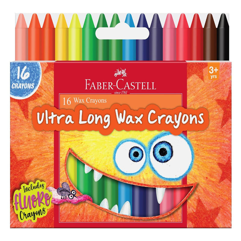 Faber Castell Wax Crayon Ultra Long 90MM Pack Of 16