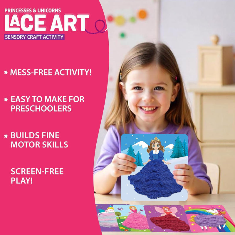 Chalk And Chuckles Lace Art Princess and Unicorns