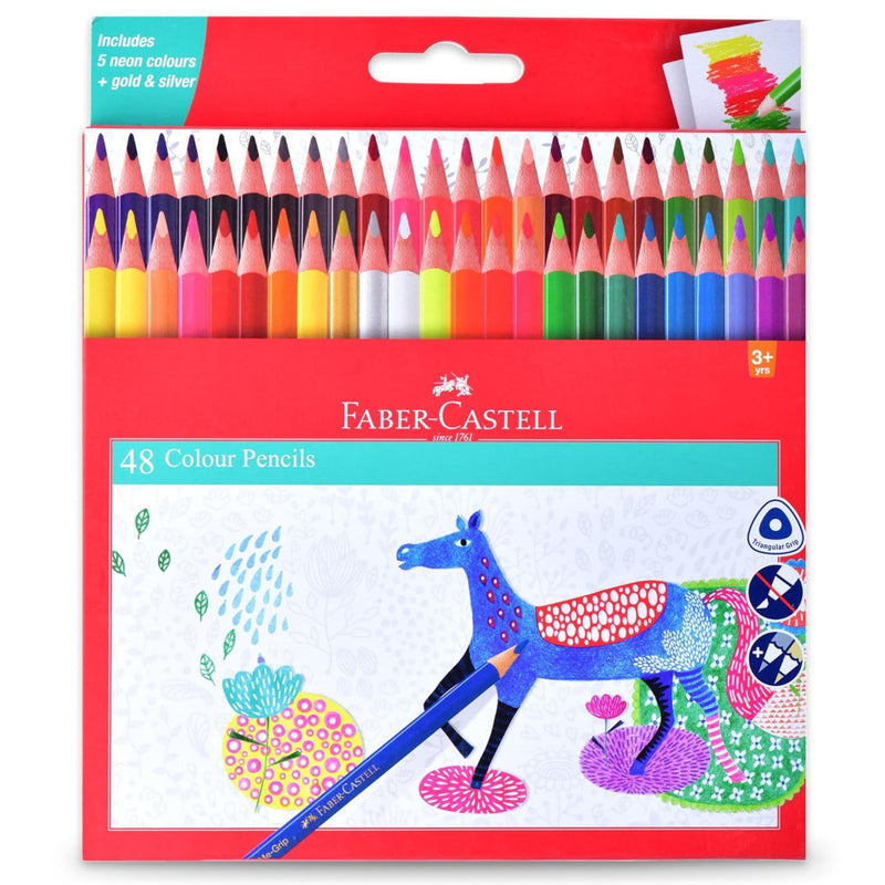 Faber-Castell Triangular Colour Pencil Set – Pack of 48