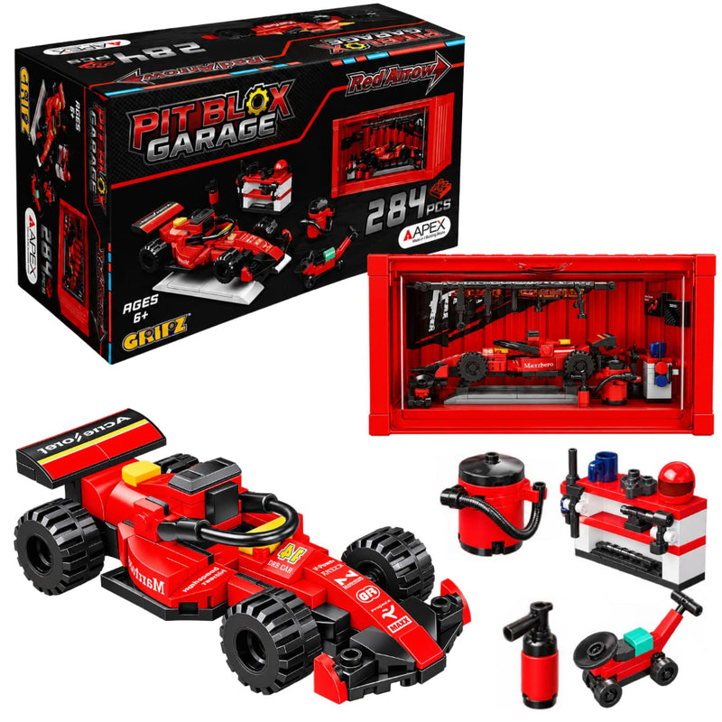 Apex Pit Blox Garage Red Arrow Building Blocks Set (284 pcs)
