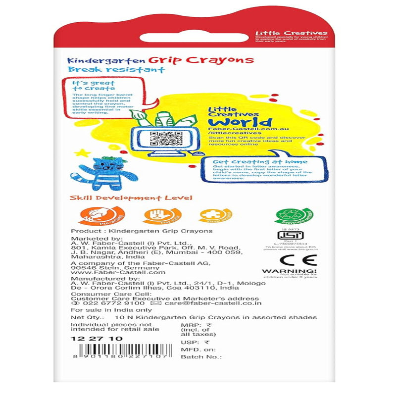 Faber-Castell Kindergarten Grip Crayons - Pack of 10